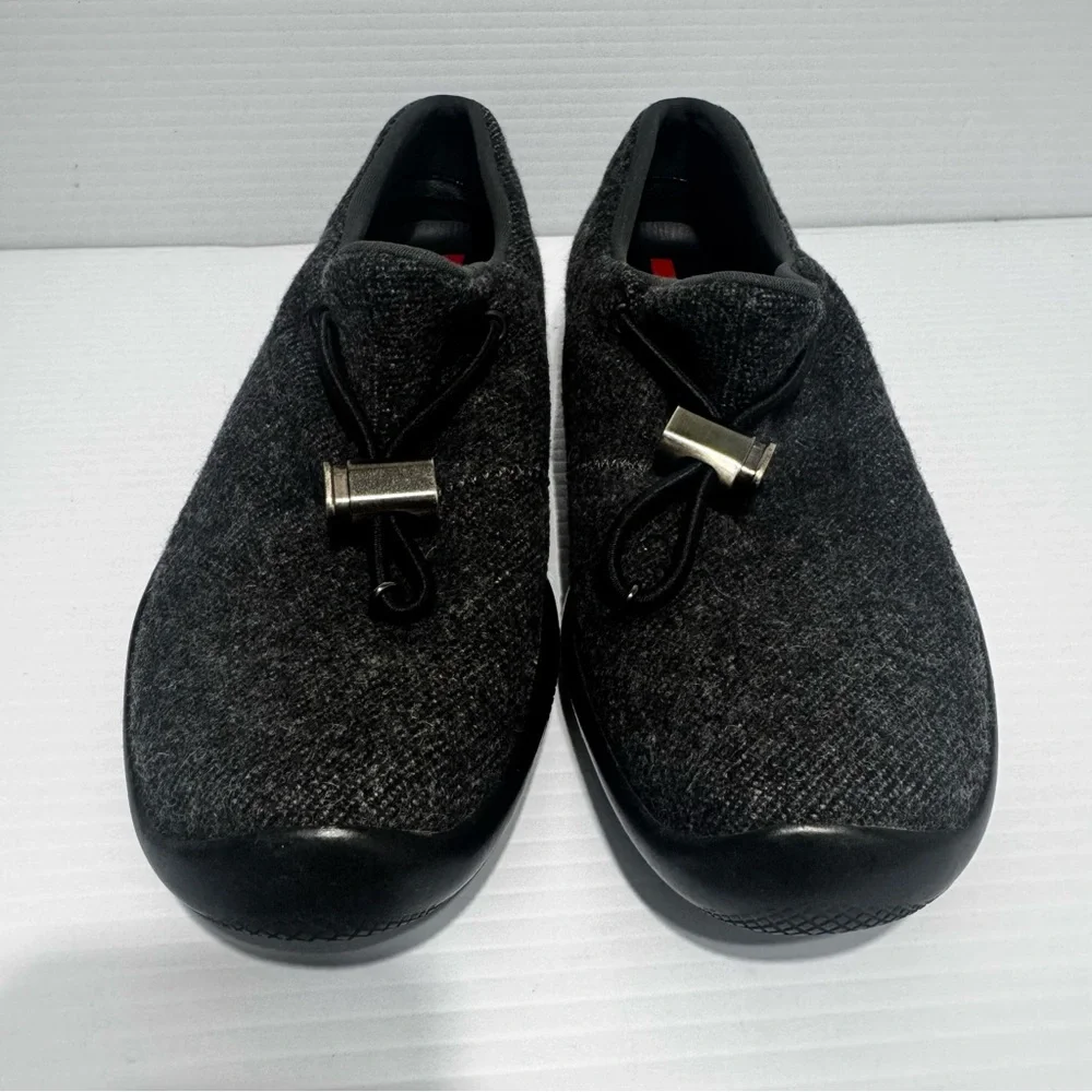 Prada Gray Wool Loafers Casual Shoes Size 36 - Picture 7 of 16